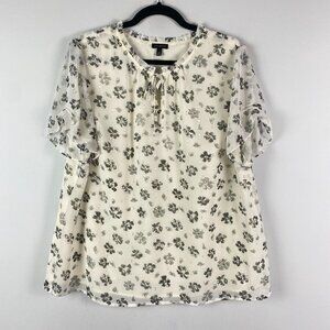 Talbots Floral Blouse - Black and White